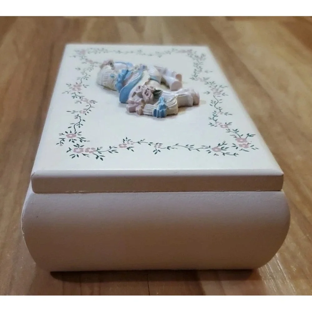 Vintage Wood Childrens Jewelry‎ Trinket Keepsake Box With Hinged Lid Horse Pony